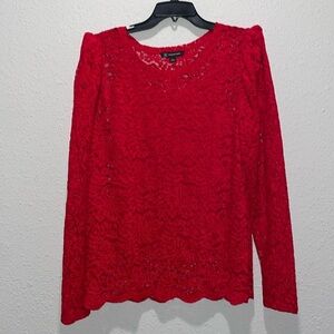 INC Scalloped Hem Lace Top